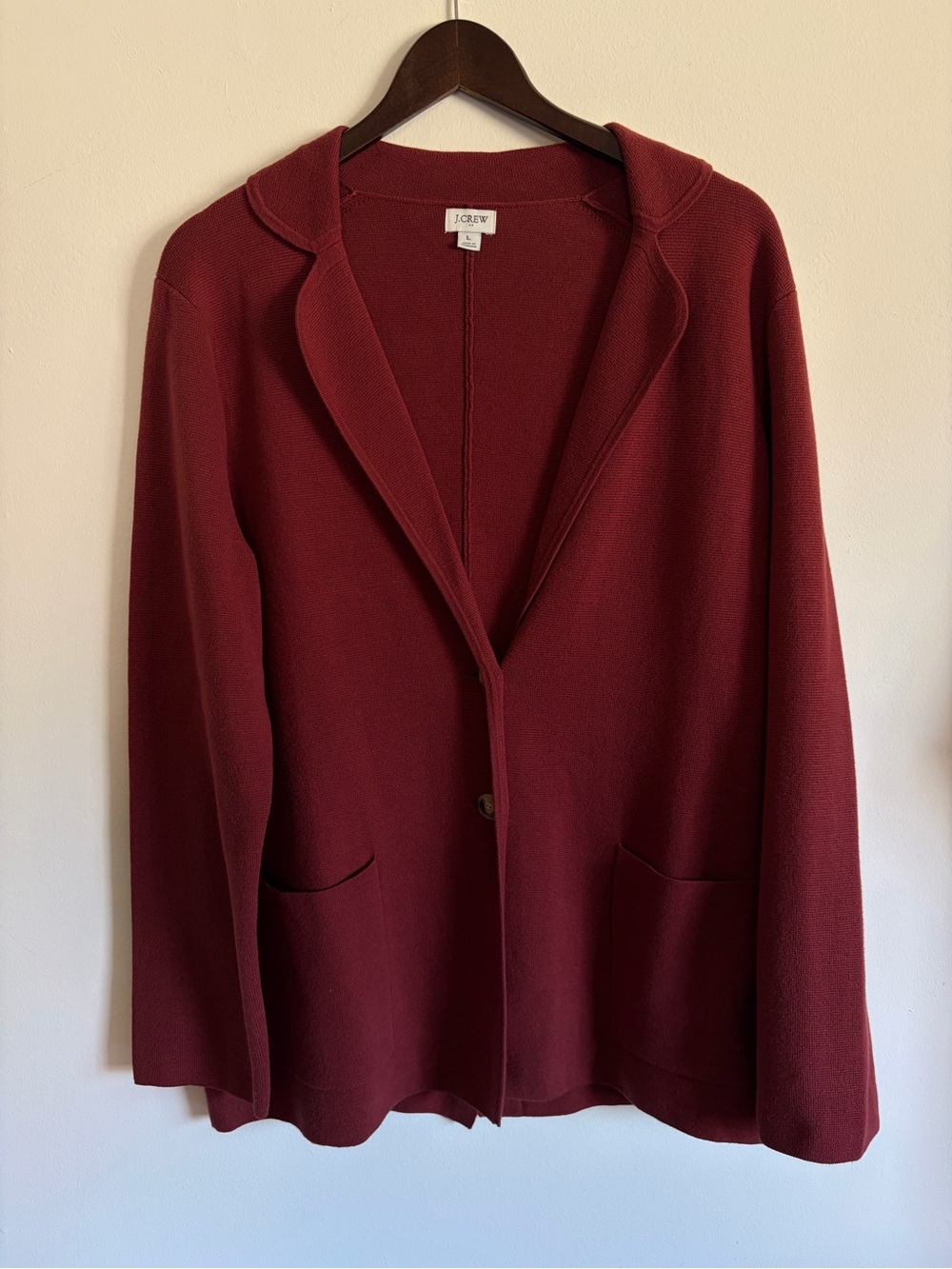 J.Crew Women's Red Burgundy Knit Blazer